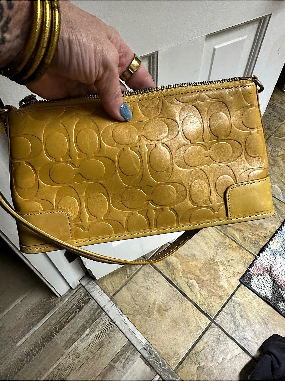 Coach Signature Shoulder Bag in Yellow